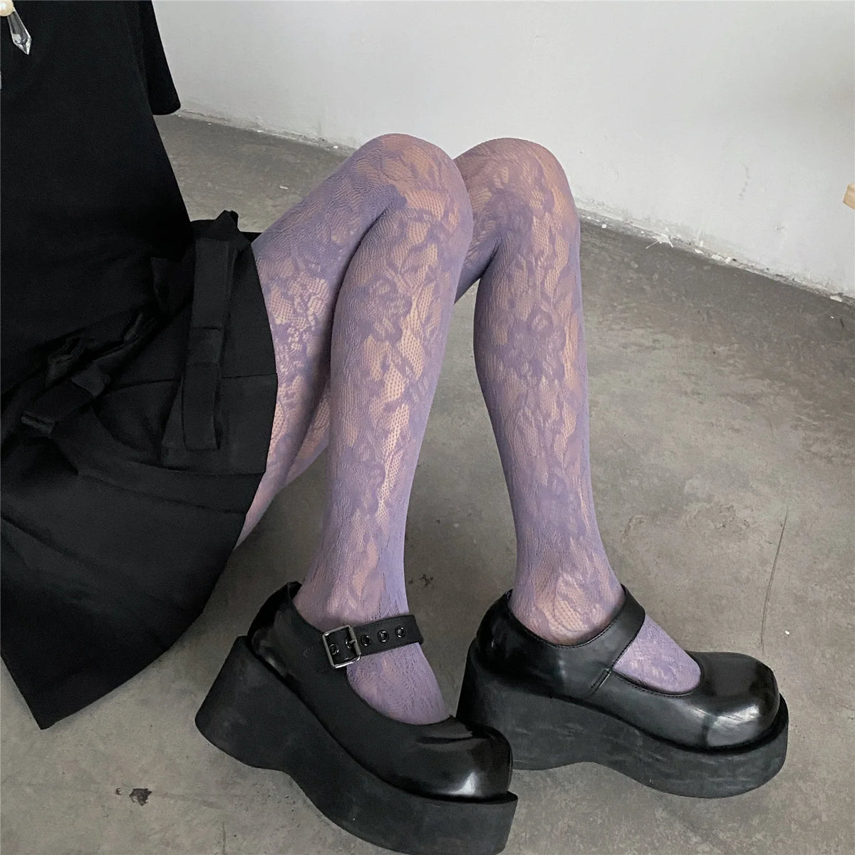 Sakura Mesh Floral Tights