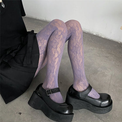 Sakura Mesh Floral Tights