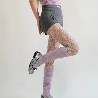 Sakura Mesh Floral Tights