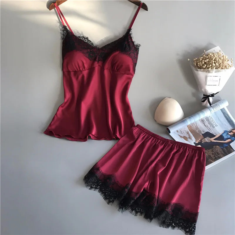 Silk Lace Pajama Set