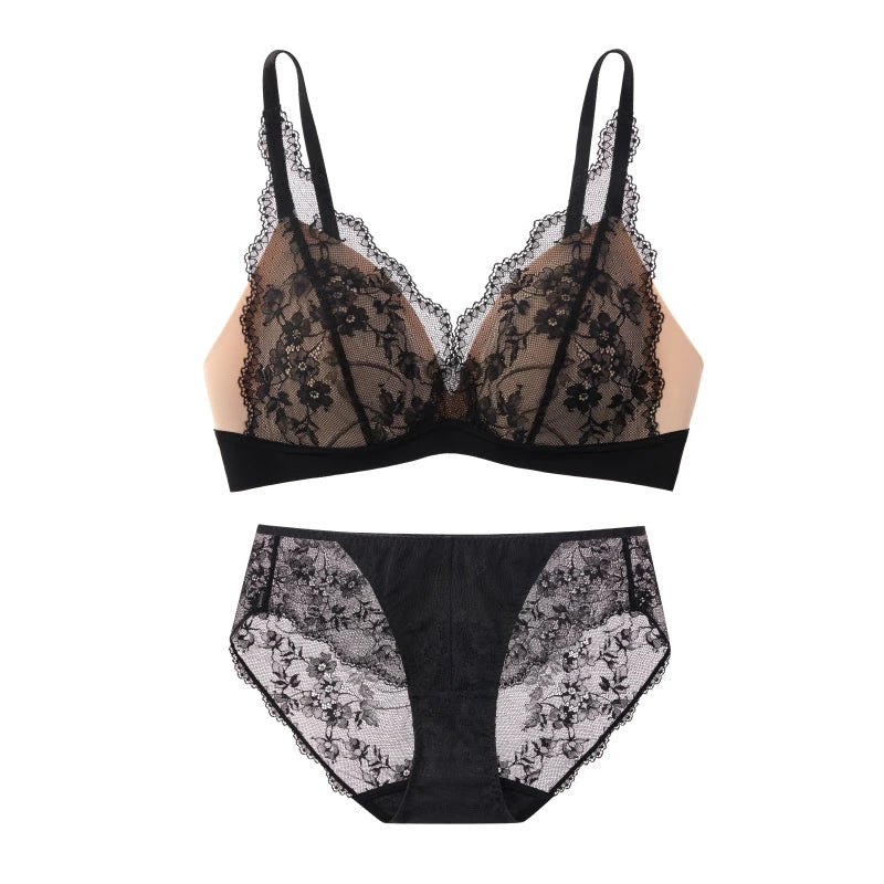 Deep V Lace Wireless Bra