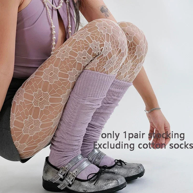 Sakura Floral Fishnet Tights