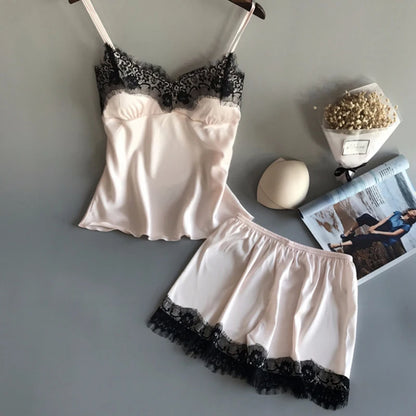 Silk Lace Pajama Set