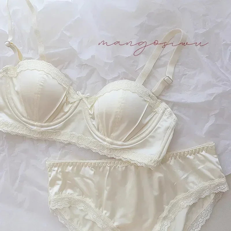 Luxury Satin Lace Bra Set