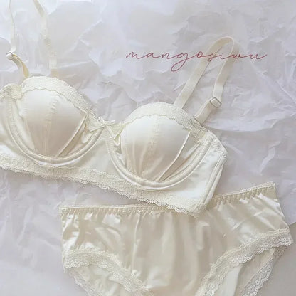 Luxury Satin Lace Bra Set