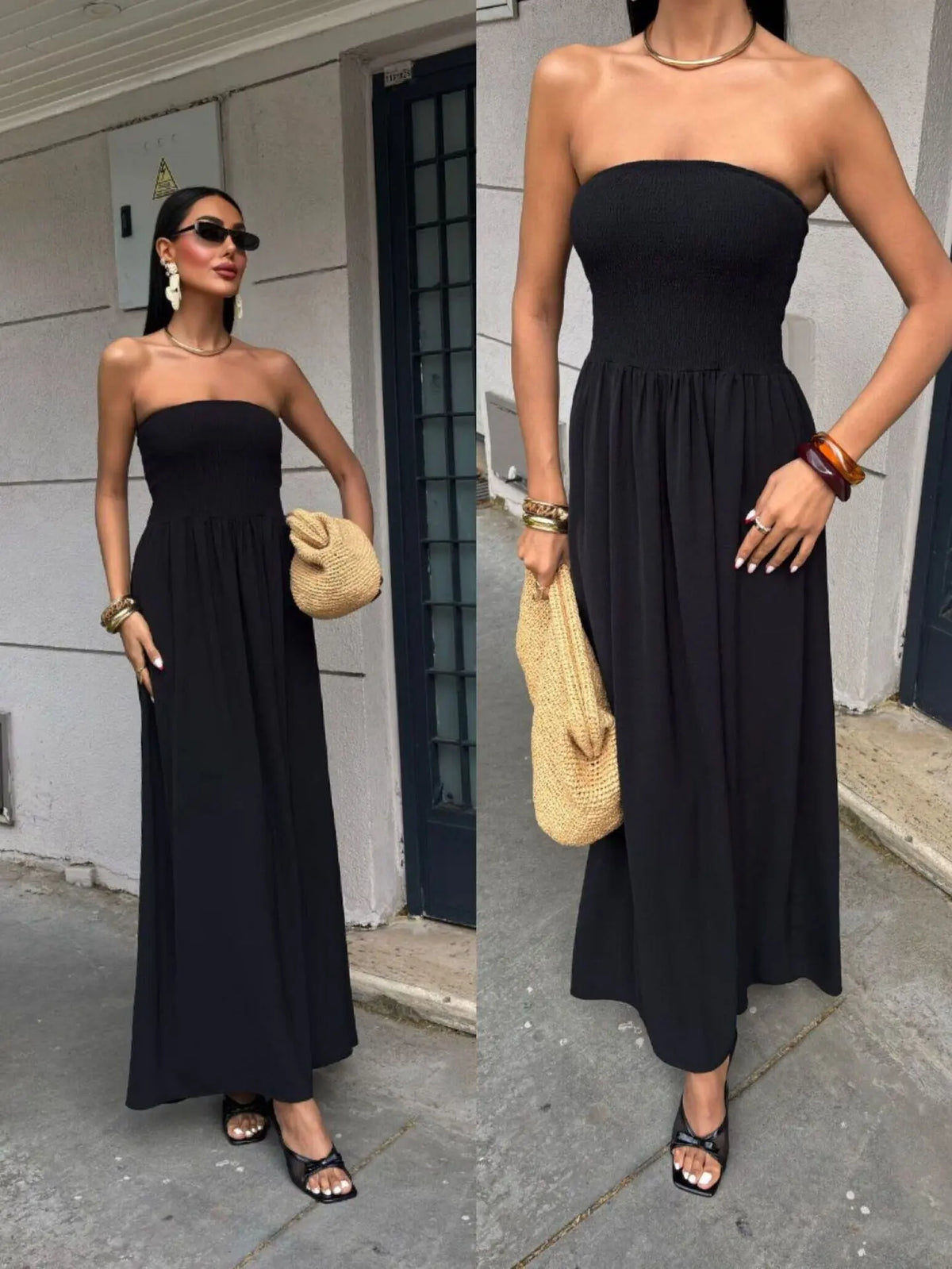 Strapless Waist Maxi Dress