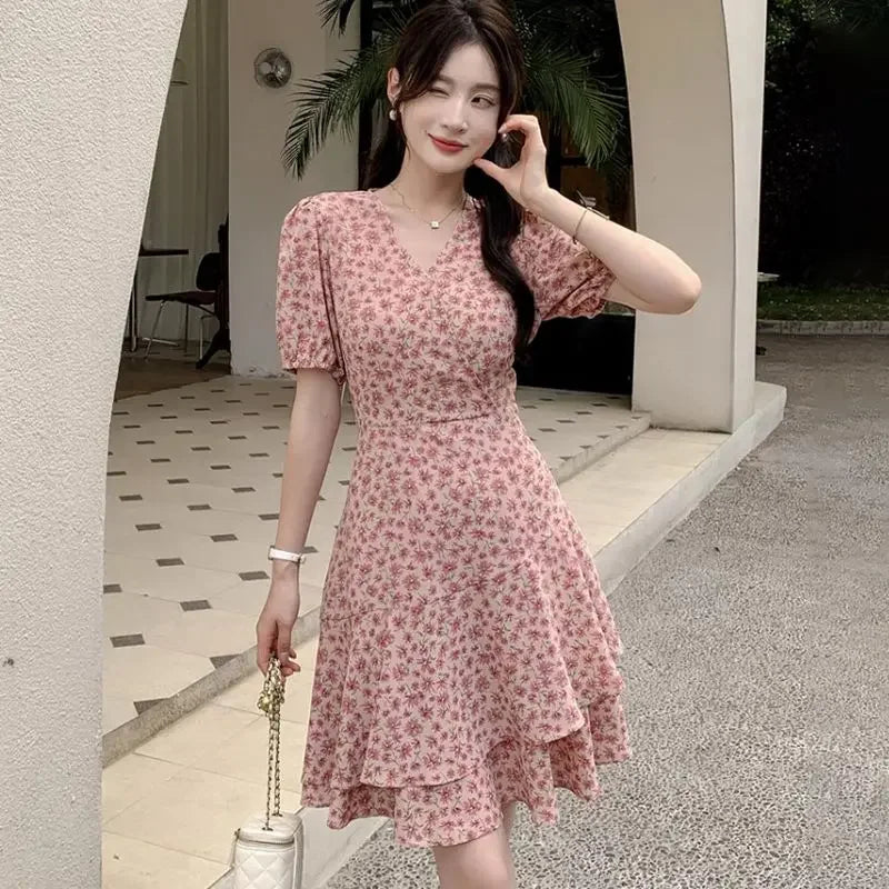Ruffle A-Line Mini Dress