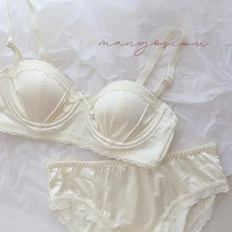 Luxury Satin Lace Bra Set