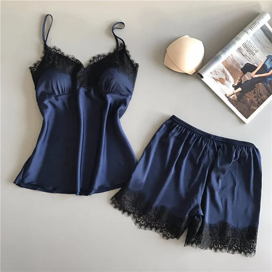 Silk Lace Pajama Set