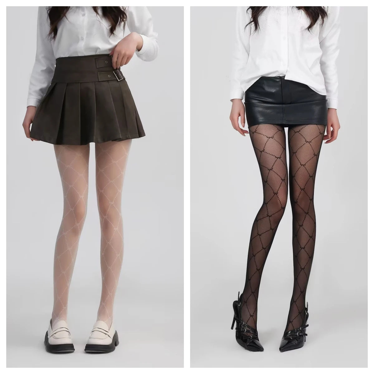 Lace Bow Silk Stockings