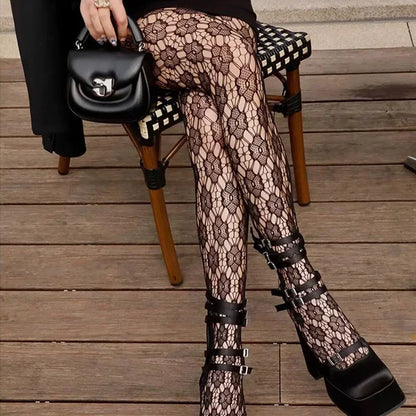 Sakura Floral Fishnet Tights