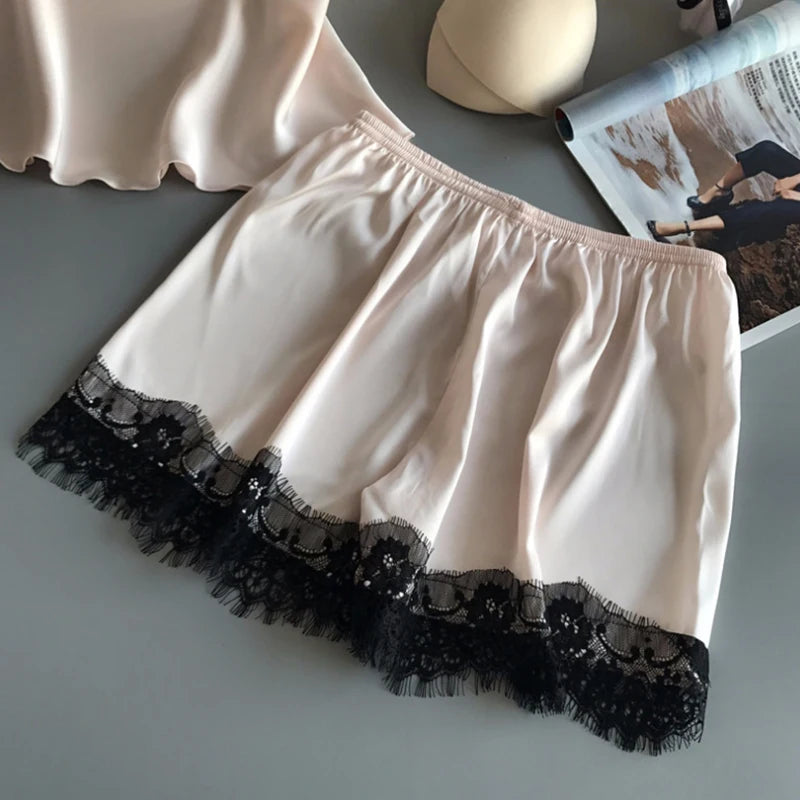 Silk Lace Pajama Set