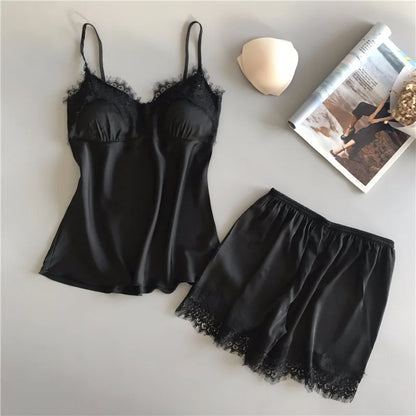 Silk Lace Pajama Set