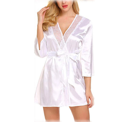 Lace Satin Kimono Robe