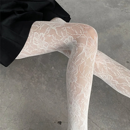 Sakura Floral Fishnet Tights
