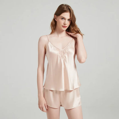 Mulberry Silk Lace Pajama Set