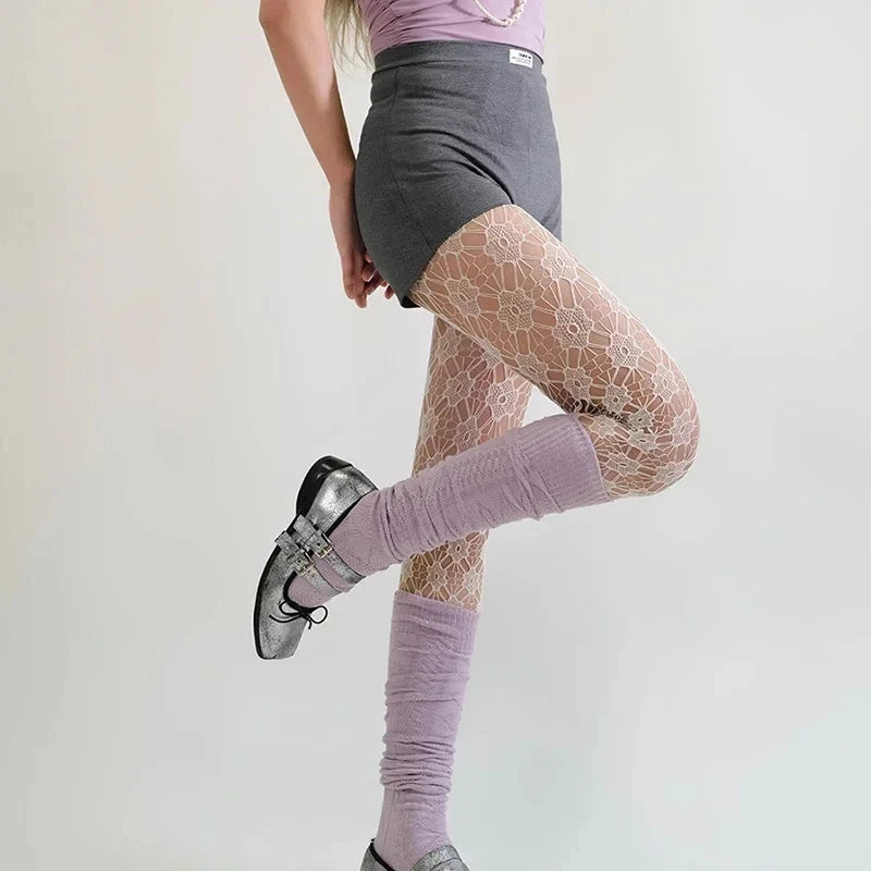 Sakura Floral Fishnet Tights