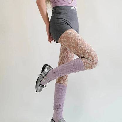 Sakura Floral Fishnet Tights