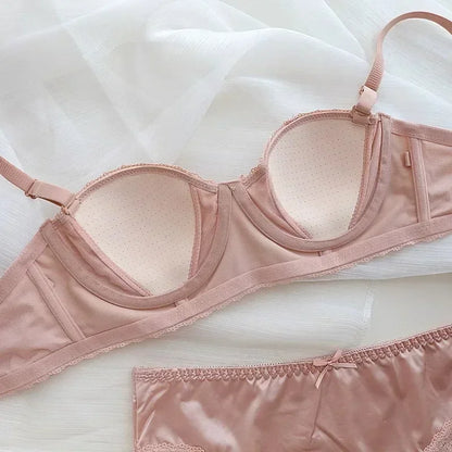 Luxury Satin Lace Bra Set
