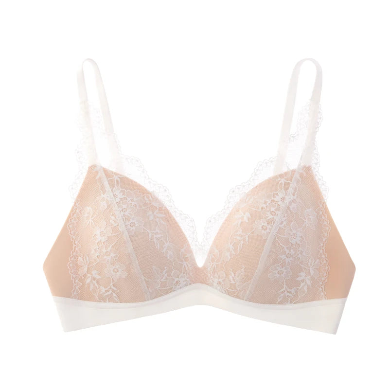 Deep V Lace Wireless Bra
