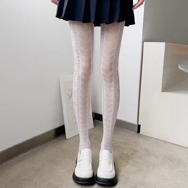 Sakura Floral Fishnet Tights