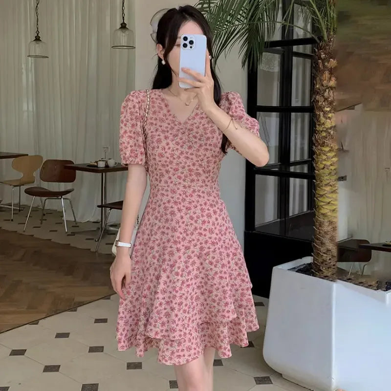 Ruffle A-Line Mini Dress