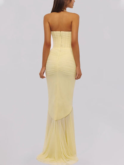 Deep V Halter Maxi Dress