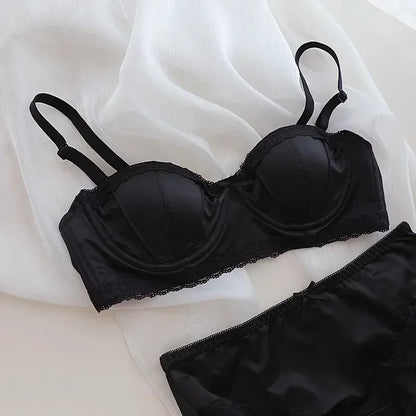 Luxury Satin Lace Bra Set