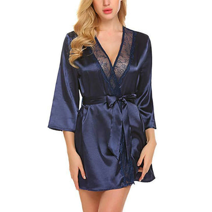Lace Satin Kimono Robe